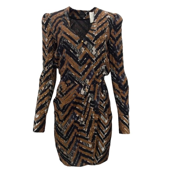 PINKO Epoca v-neck dress MSRP $458 Size XS NWT